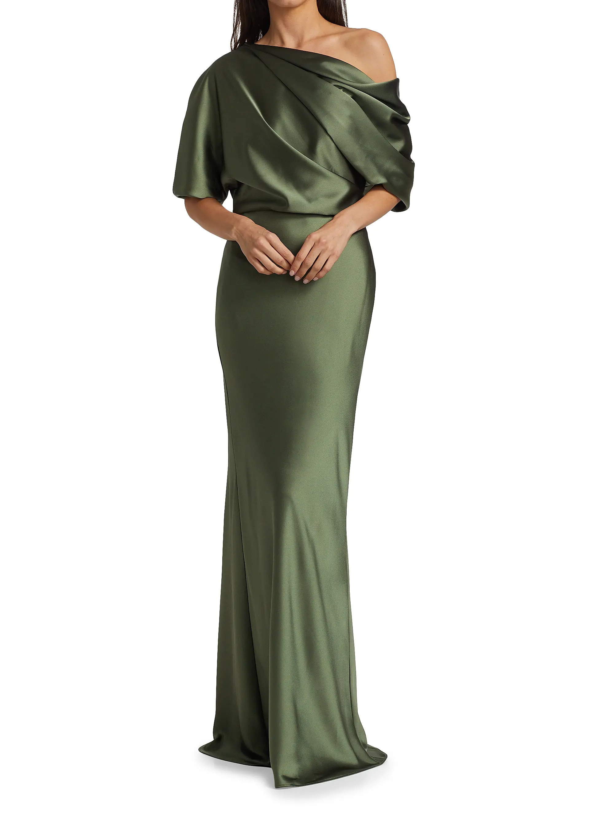 Satin One-Shoulder Gown | Saks Fifth Avenue