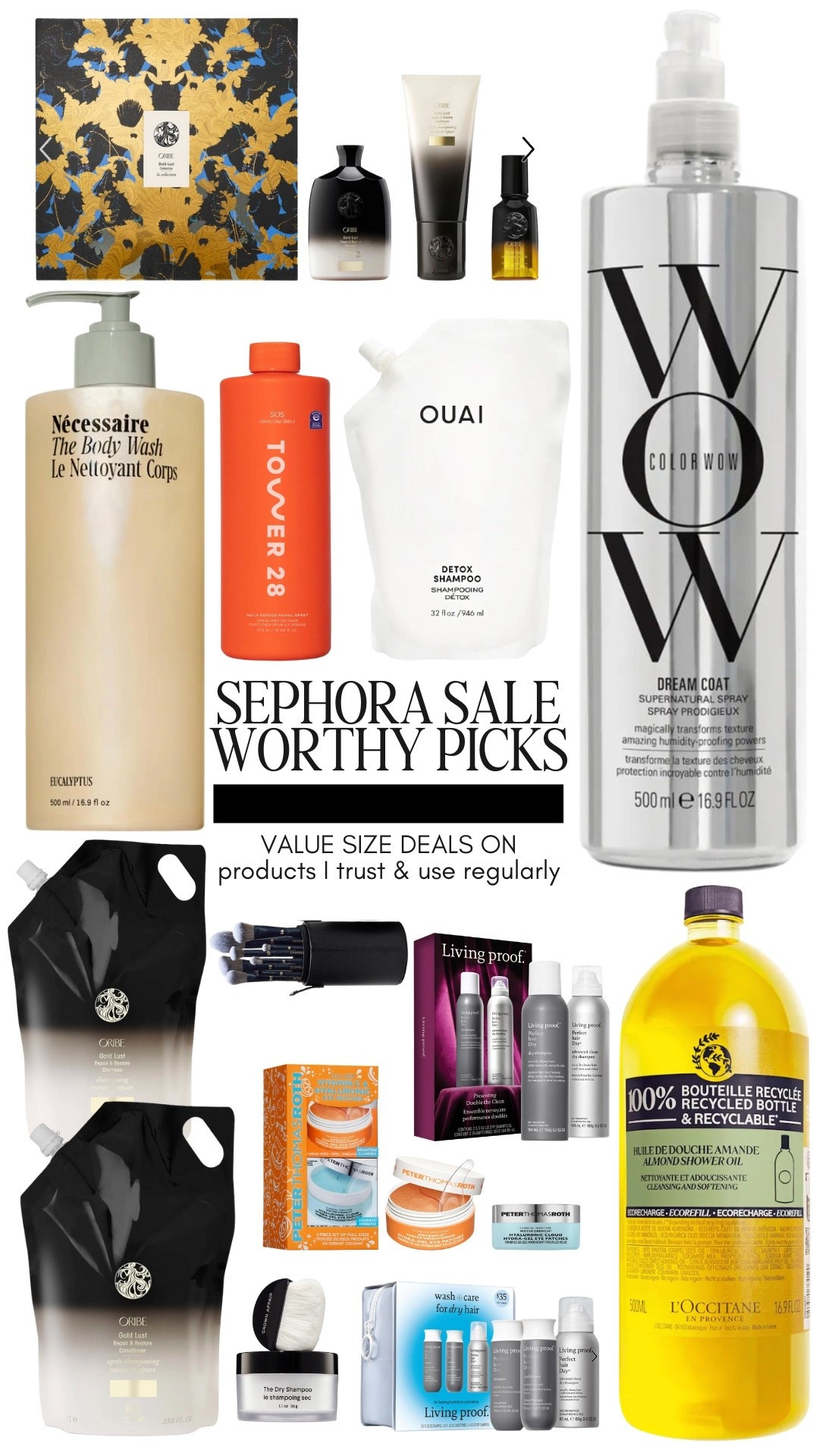 SEPHORA SALE WORTHY INVESTMENTS: VALUE SIZE & SETS

The best way to ensure you spend the absolute LEAST annually is to buy the value size versions and refill your existing bottles. I’ve been refilling my Ouai one for nearly 5 years now! These value size ones and gift sets get you the most bang for your buck on dry shampoo, shower oil, shampoo and conditioner, body wash, and hypochlorous acid. I swear this refillable dry shampoo from Crown Affair will last you well over a year!

#LTKSaleAlert #LTKFindsUnder100 #LTKBeauty