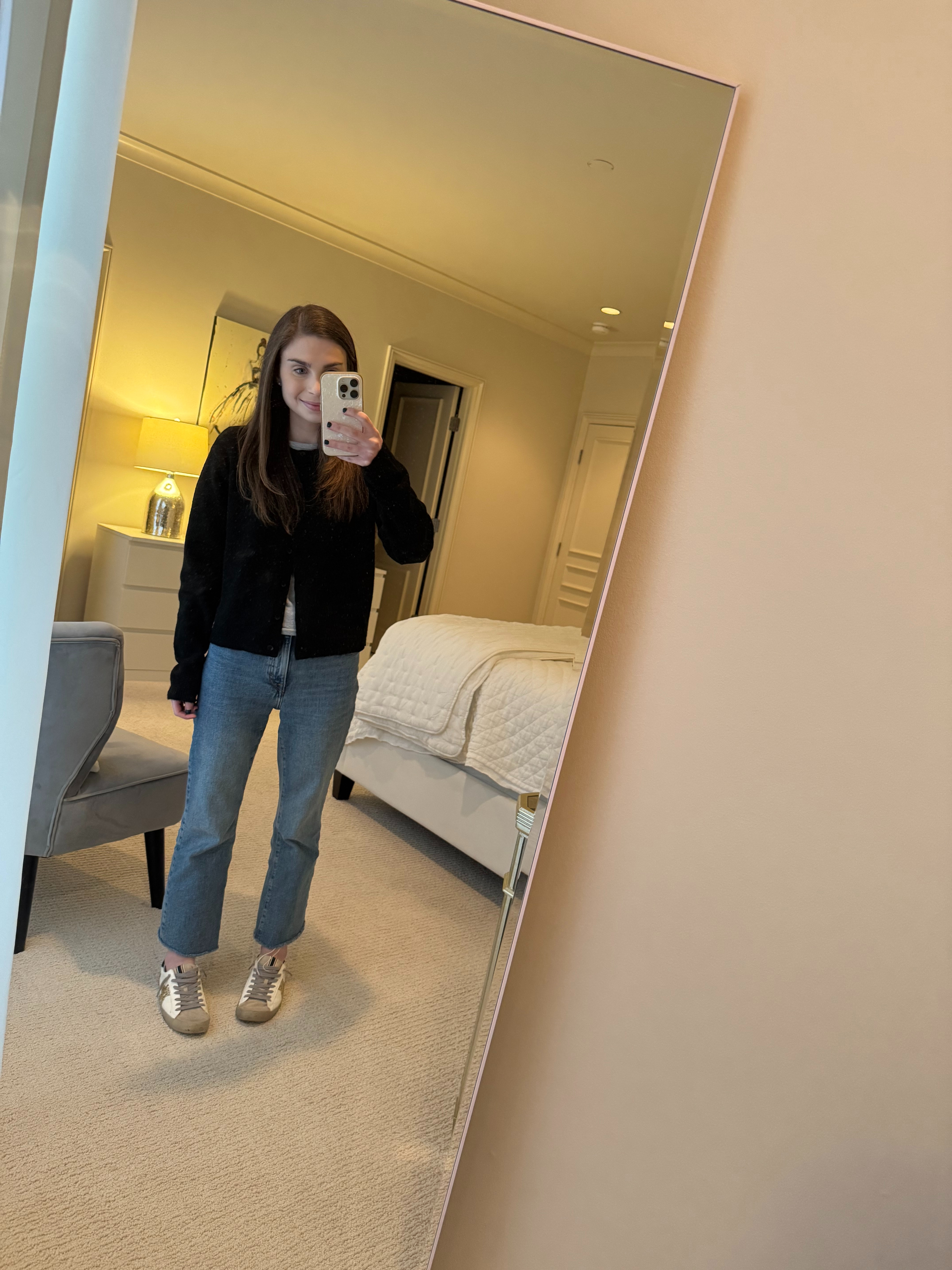Outfit from the other day! Cardigan and undershirt are both from PrettyLittleThing🖤🩶  

 #LTKootd #LTKPetite #LTKWorkwear