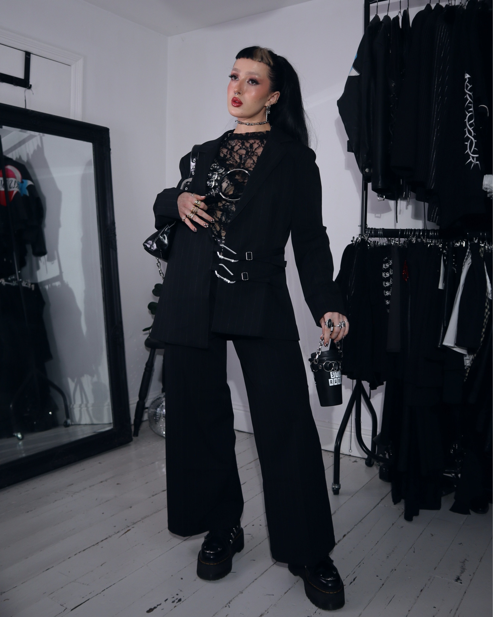 Suit & harness styling 🖤
Harness by broke boutique, all other details tagged on my insta reel!

#LTKuk #LTKstyletip #LTKworkwear