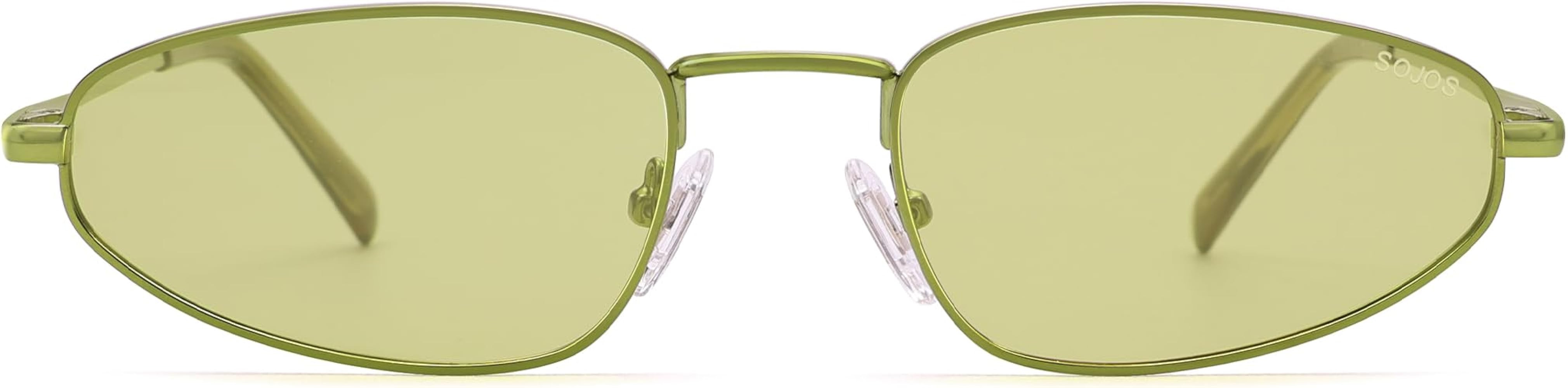 SOJOS Trendy Small Oval Polarized Sunglasses for Women Men, Chic Y2K Fun Sunnies SJ1251 | Amazon (US)