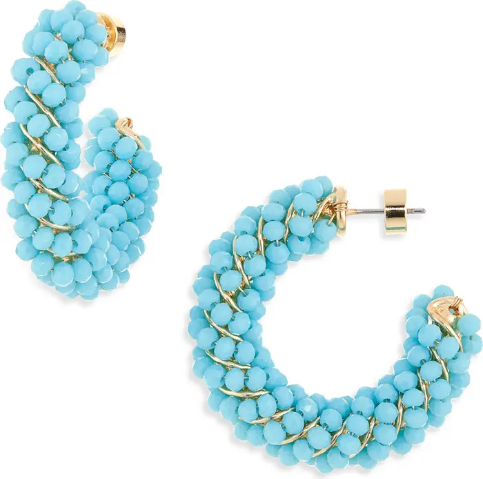 Beaded Huggie Hoop Earrings | Nordstrom