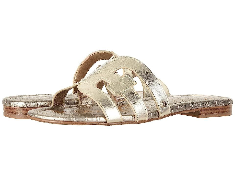 Sam Edelman Bay (Jute Polished Metallic Leather) Women's Slide Shoes | Zappos