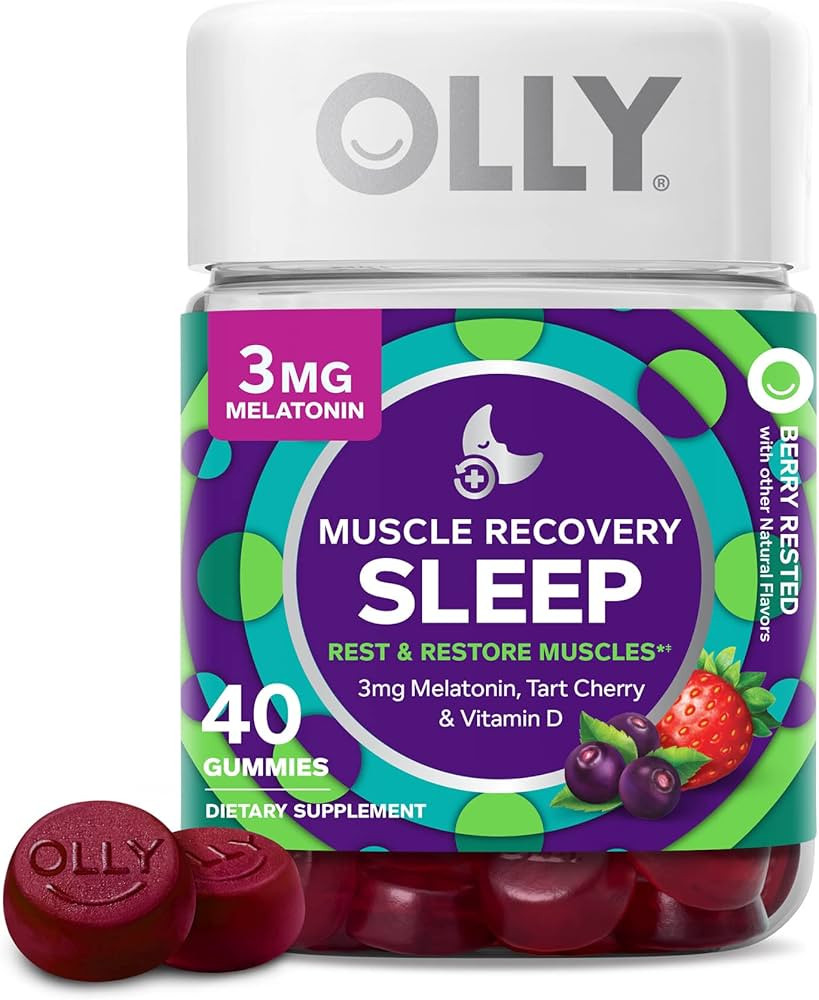 OLLY Muscle Recovery Sleep Gummies, Sleep and Sore Muscle Support, 3mg Melatonin, Tart Cherry, Vi... | Amazon (US)