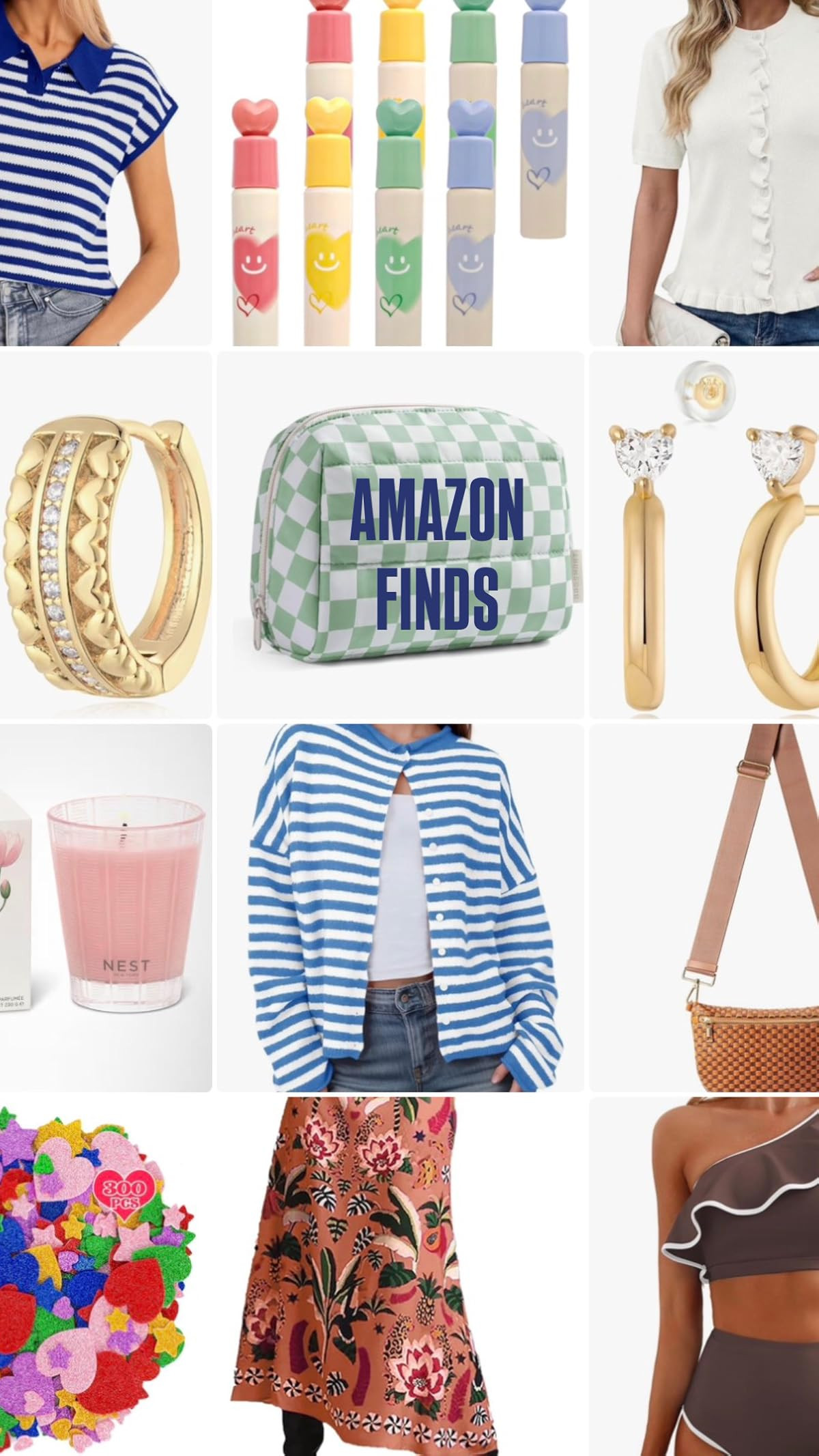 JINEAR Gold Hoop Earrings for Women 14K Gold Plated Cubic Zirconia Huggie Earrings 2Pairs Dainty ... | Amazon (US)