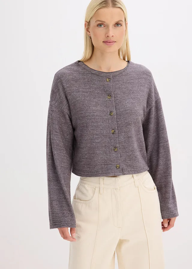 Fijn gebreid vest leisteengrijs gem\u00ealeerd | Bonprix NL (Influencer)