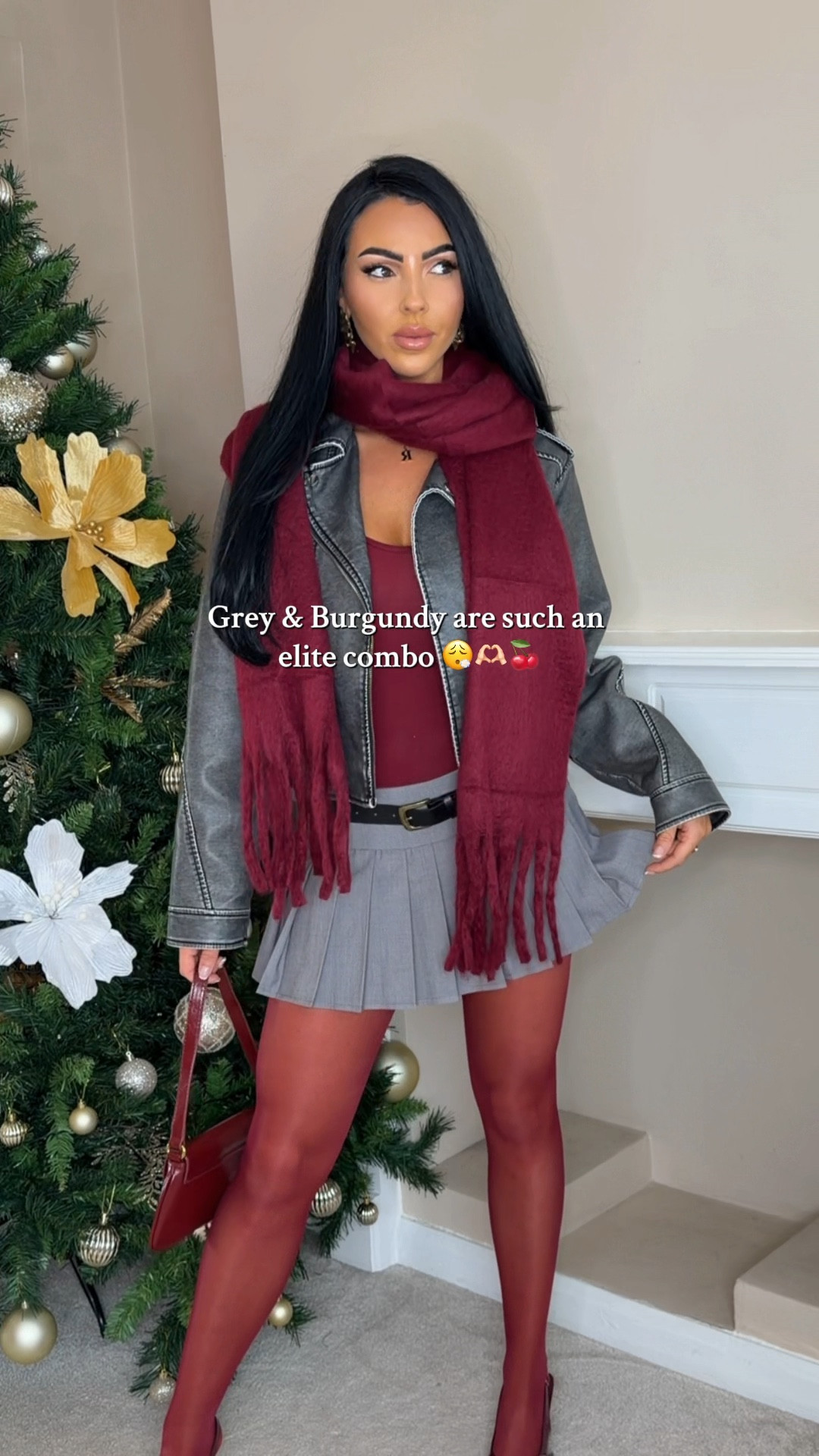 Such a beautiful autumn colour combo! 🍒🩶

Love adding in burgundy to different colour palettes! Such a gorgeous colour for this autumn season! 

#LTKautumn #LTKuk #LTKwinter