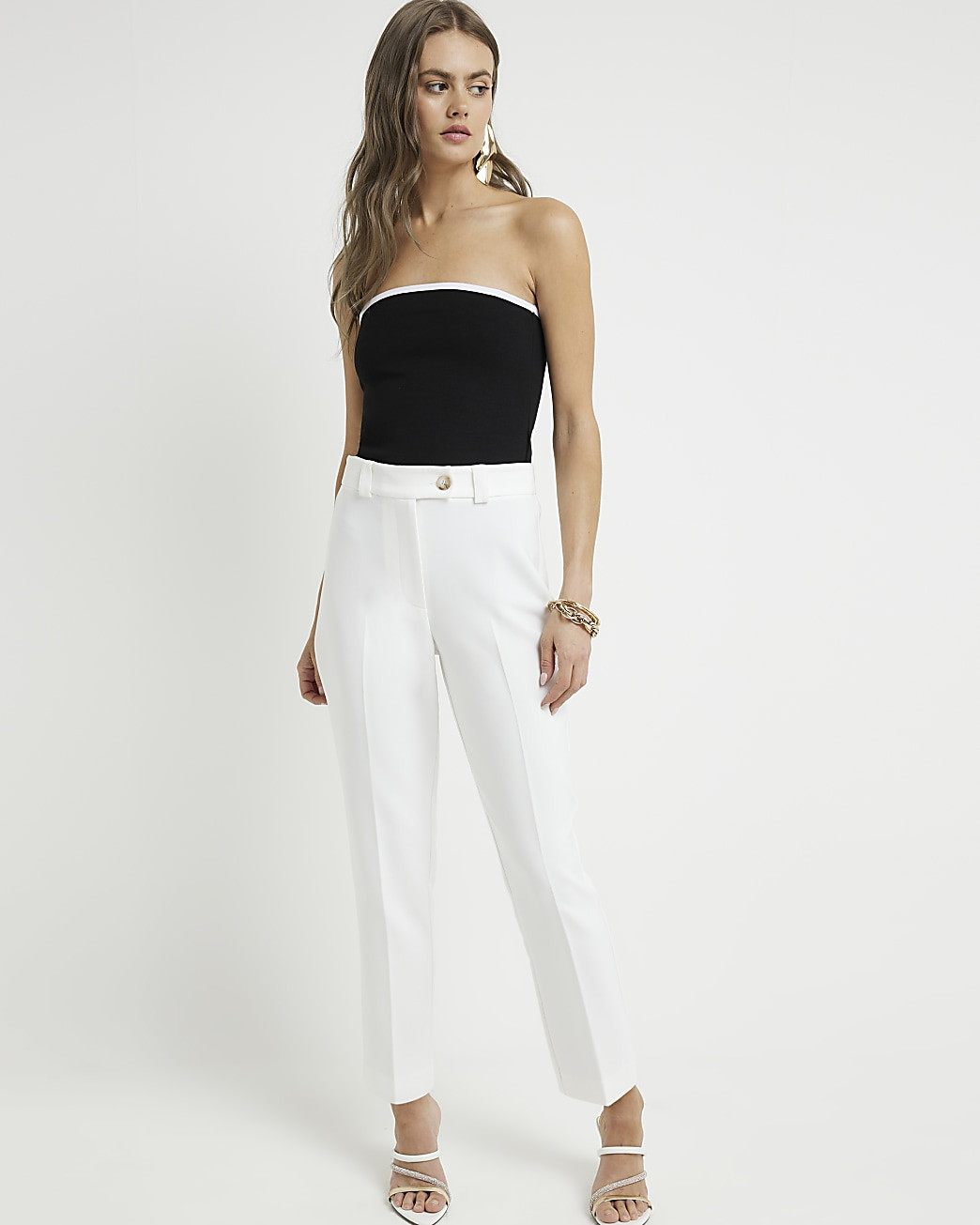 White slim fit trousers | River Island (UK & IE)