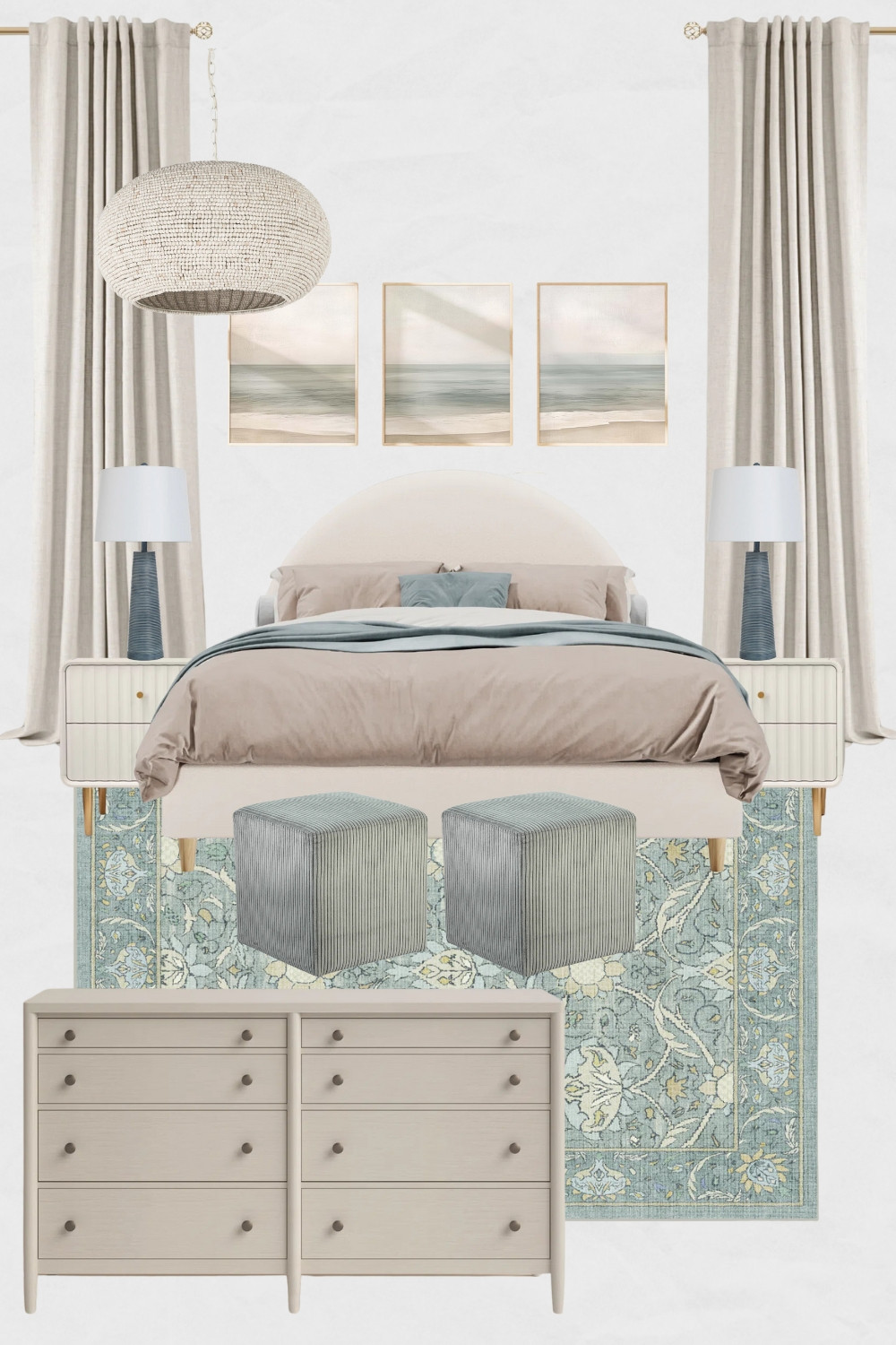 Aqua Blue Bedroom Moodboard, Coastal Bedroom Design Ideas, Coastal Bedroom Decor, Cream and Aqua Bedroom Design Ideas, Wayfair

#homedecor #coastalhome #coastalbedroom #beachhouse #calmcoastal #coastaldecor #aquarug #coastalwallart 

 #LTKHome #LTKSaleAlert