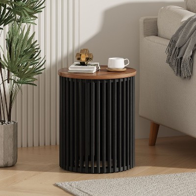 ACACIA SOLID WOOD SIDE TABLE,NATURAL & BLACK COLOR | Target