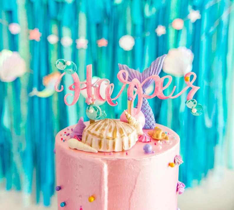 Mermaid Name Cake Topper | Etsy (US)