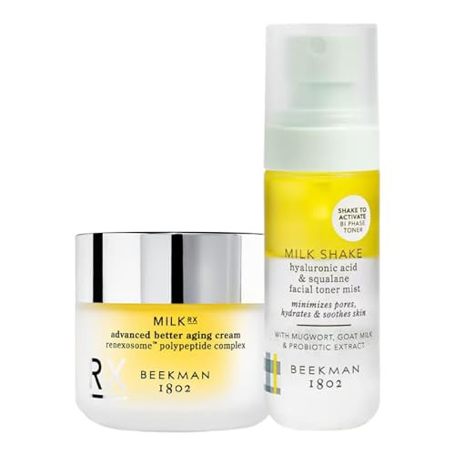 Beekman 1802 Milk RX Advanced Better Aging Cream (1.69 fl oz) + Milk Shake Hydrating Toner & Face Mist (2 oz) - Fragrance Free - Cruelty Free | Amazon (US)
