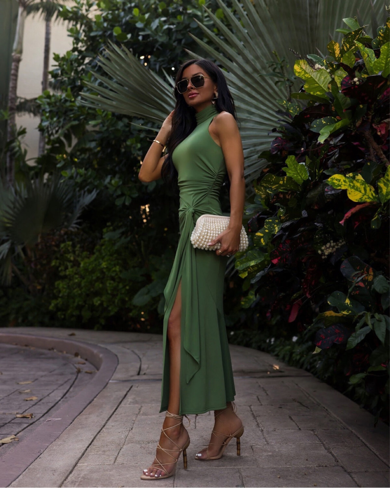 Vacation outfit ideas 
Bloomingdale’s green dress perfect for a wedding or vacation! Wearing a 00
Cult Gaia heels on sale now!
Cult Gaia Pearl clutch on sale now!
@bloomingdales #bloomingdales #ad

#LTKtravel #LTKsalealert #LTKwedding