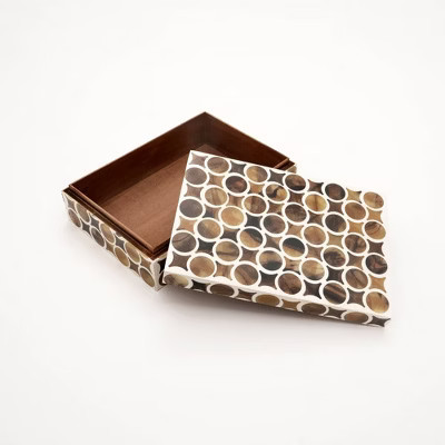 SEVOBAL Decorative Boxes - Handcrafted MDF and Resin Decorative Storage Box with Modern Design for Home and Office, Brown, 10"*7"*3" | Target