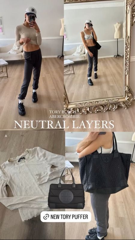 Neutral layers 
OOTD 
Tory Burch tote 
Skims sweats 

#LTKfitness #LTKtravel #LTKmidsize