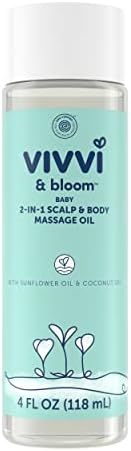 Amazon.com: Vivvi & Bloom Gentle 2-in-1 Baby Scalp & Body Massage Oil, Fast Absorbing Formula Ide... | Amazon (US)