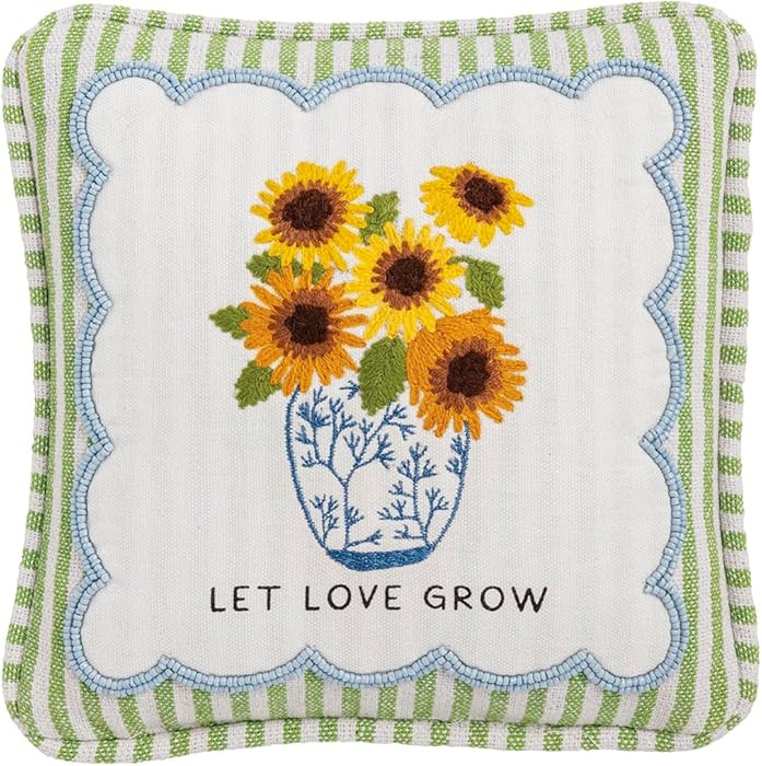 Mud Pie Front Embellished Love Grow Pillow | Amazon (US)