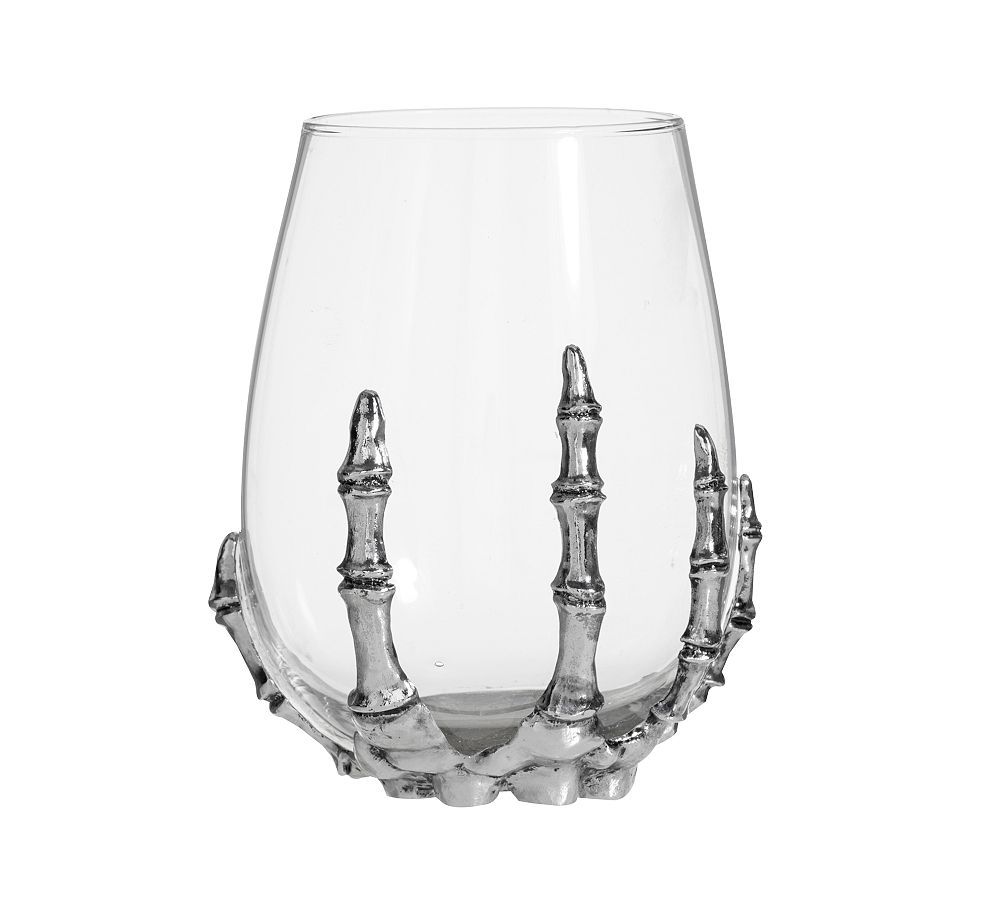 Skeleton Hand Stemless Wine Glass | Pottery Barn (US)