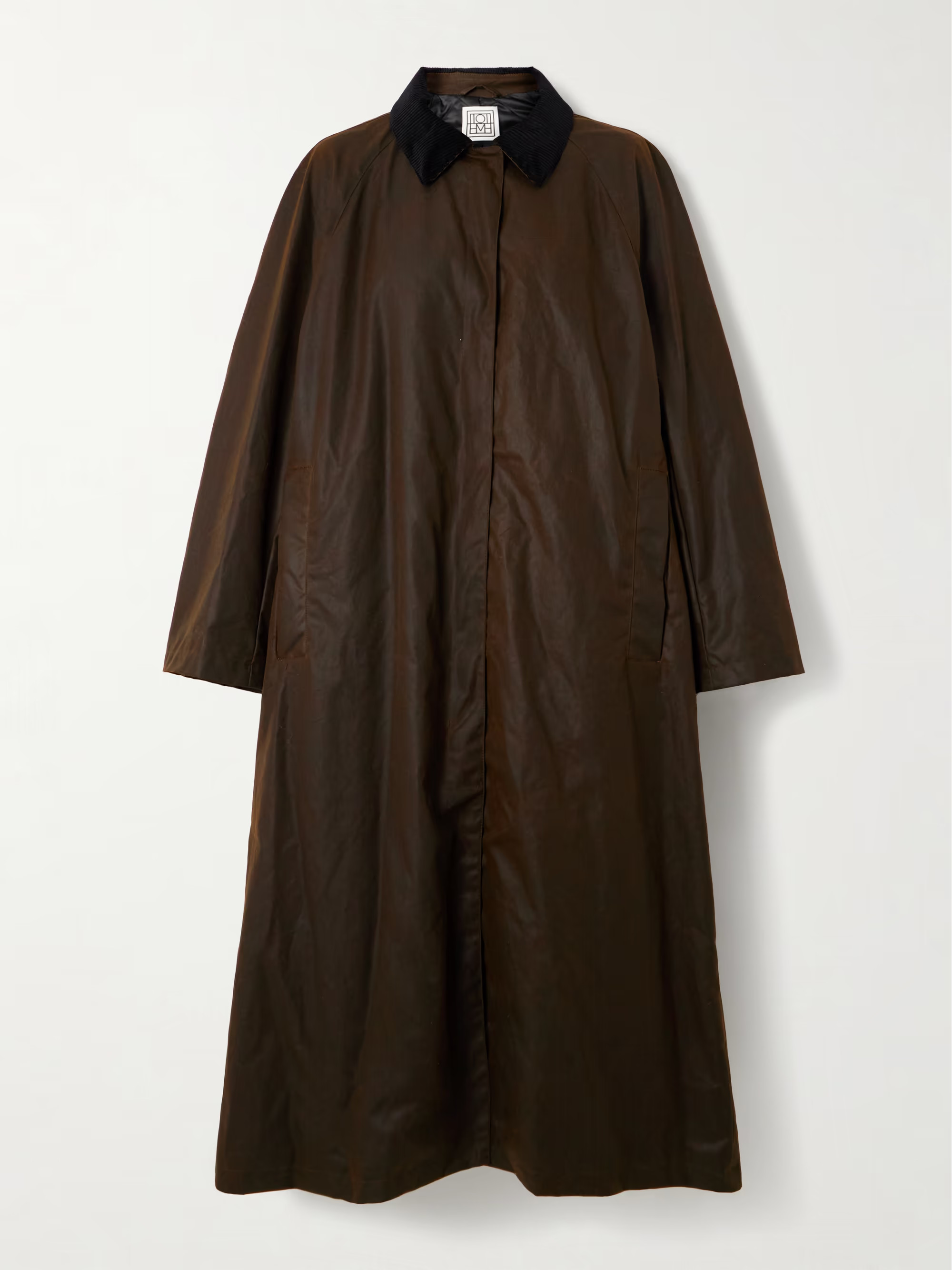 Corduroy-trimmed waxed organic cotton coat | NET-A-PORTER (UK & EU)