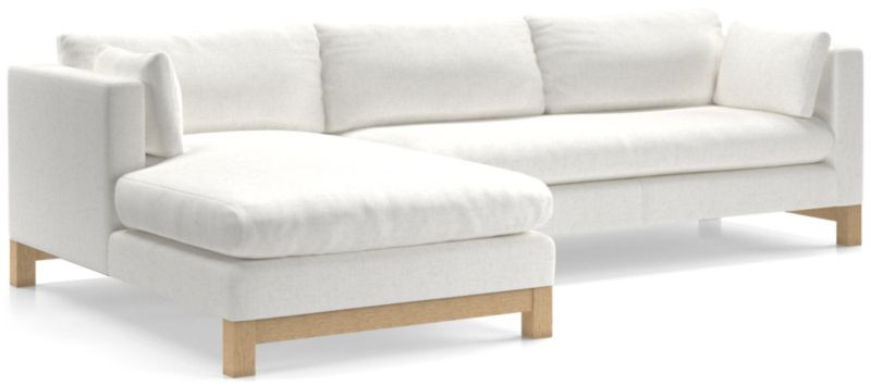 Pacific 2-Piece Chaise Sectional Sofa with Wood Legs + Reviews | Crate & Barrel | Crate & Barrel