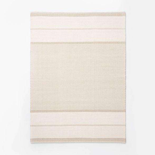 7'x10' Marina Striped Wool/Cotton Area Rug Cream - Threshold™ designed with Studio McGee | Target