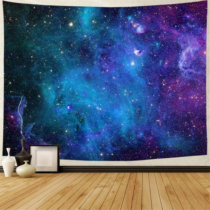 Lahasbja Galaxy Tapestry Blue Starry Sky Tapestry Universe Space Tapestry Wall Hanging Psychedeli... | Amazon (US)