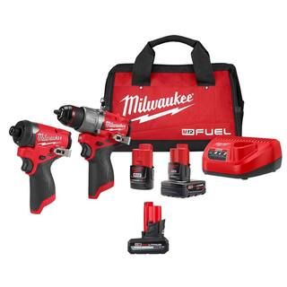 Milwaukee M12 FUEL 12V Lithium-Ion Brushless Cordless Hammer Drill/Impact Driver Combo Kit 2-Tool... | The Home Depot