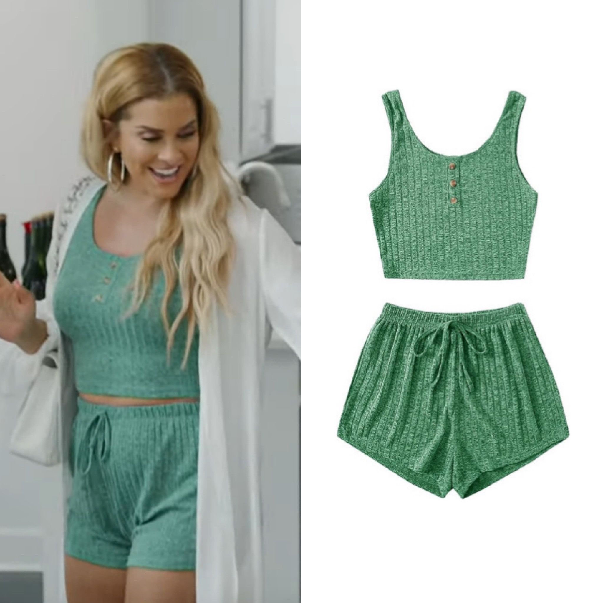 Robyn Dixon’s Green Lounge Short Set