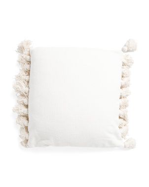 20x20 Soft Chenille Tassel Pillow | TJ Maxx