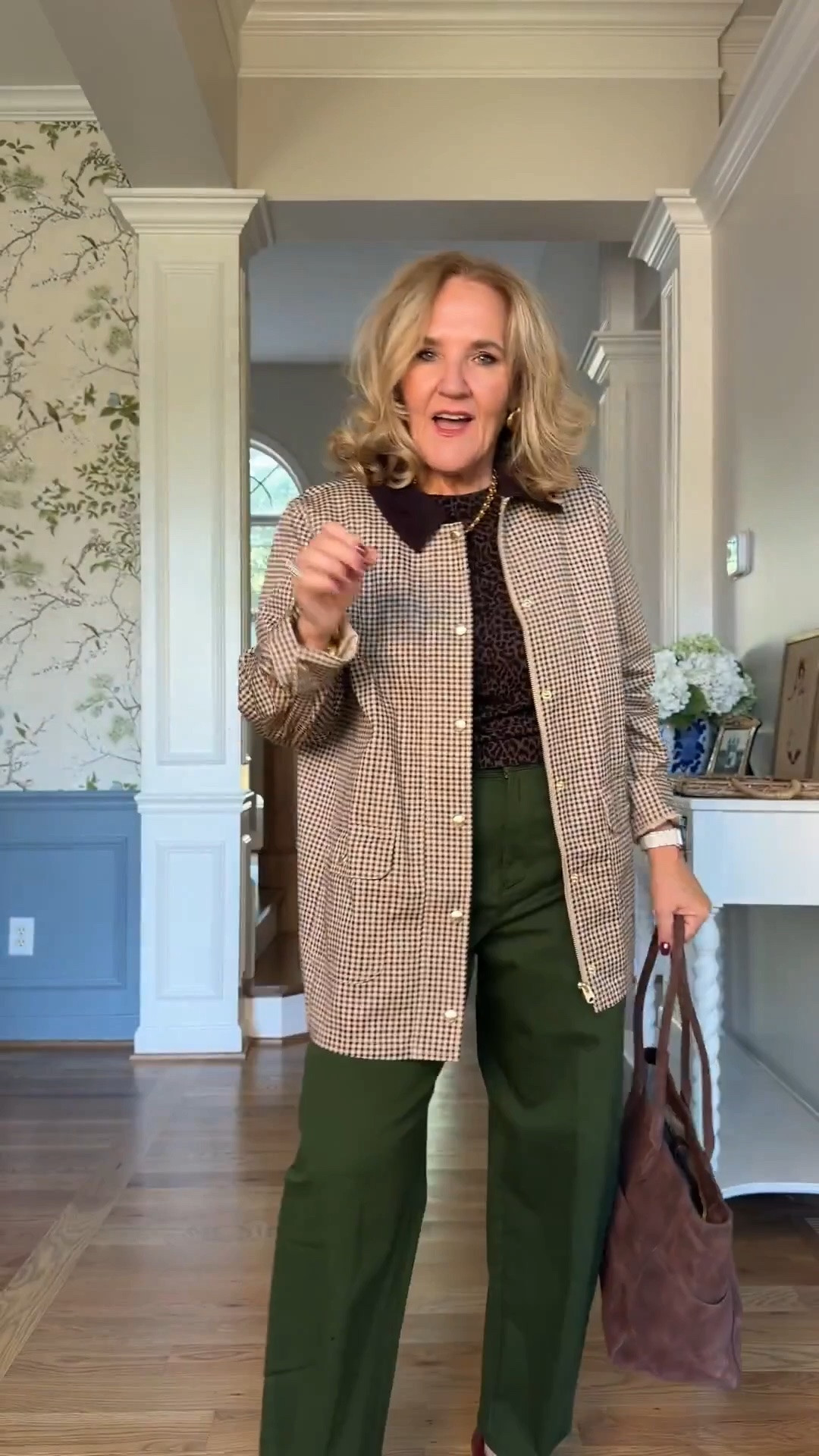 Barn jacket size medium
Leopard sweater is lightweight, cotton size medium
Barrel chinos size 8
My Merlot flats have been a go to and I treat them like a neutral. They’re true to size.
Fall outfit, fall jackets, fall pants, green pants business, casual teacher outfit

#LTKSaleAlert #LTKOver40 #LTKWorkwear