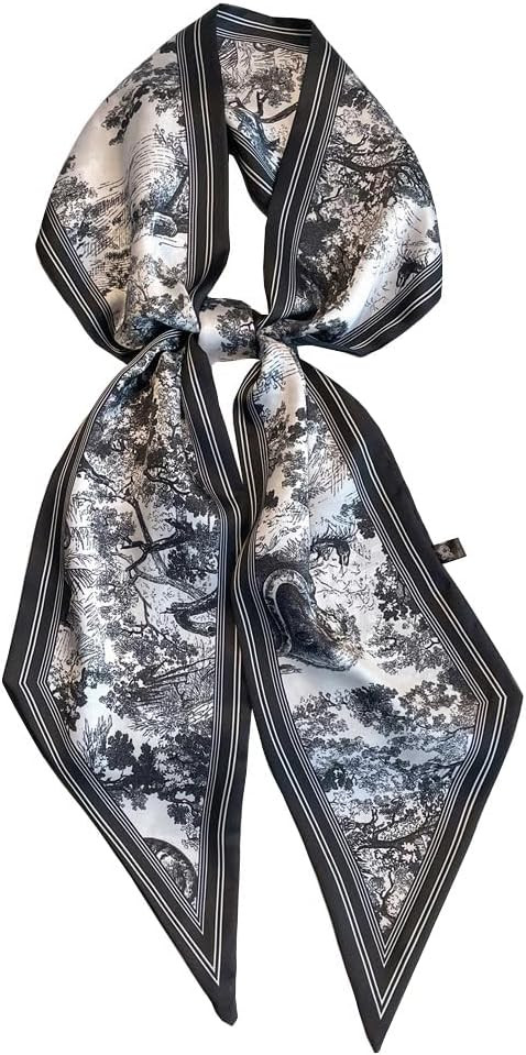 JERLA Mulberry Silk Like Head Scarf Hair band Ribbon Women's Fashion Neck Satin Scarfs for Bag Ha... | Amazon (US)