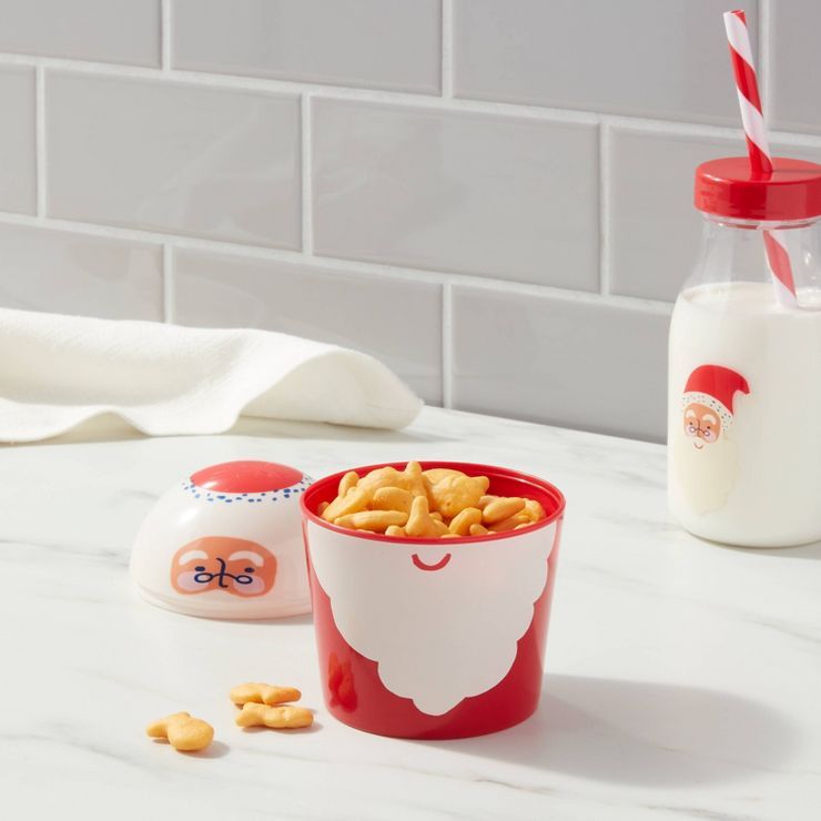 10oz Plastic Santa Snack Cup Red - Wondershop™ | Target