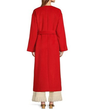 Antonio Melani x Elizabeth Damrich Barbara Wool Blend Long Sleeve Tie Front Coat | Dillard's | Dillard's