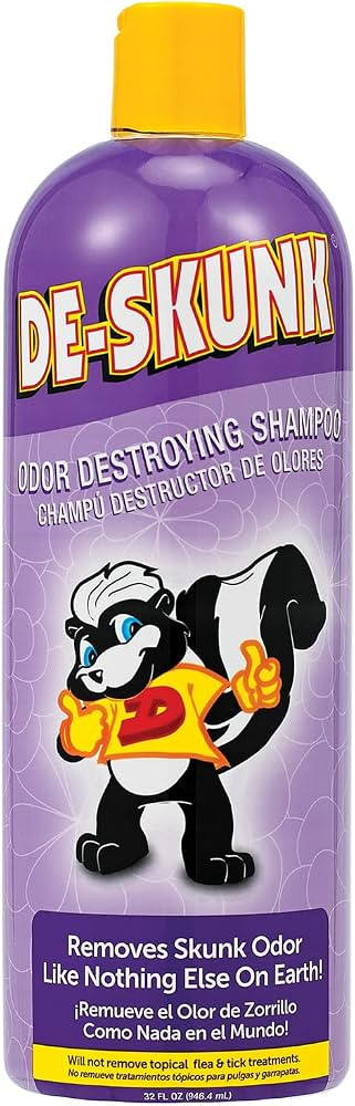 De-Skunk Odor Destroying Shampoo for Dogs, 32 oz. – Formulated with Powerful De-Greasers, Skunk... | Amazon (US)