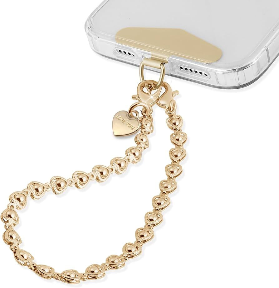 Phone Charm Strap Metal Phone Chain Phone Lanyard Detachable Phone Wrist Strap Heart Phone Wristl... | Amazon (US)