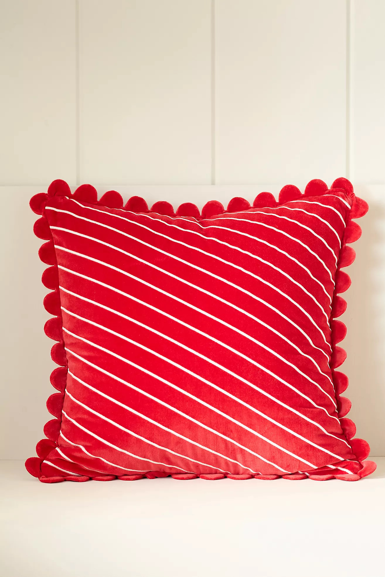 Cotton Velvet Striped Pillow | Anthropologie (US)