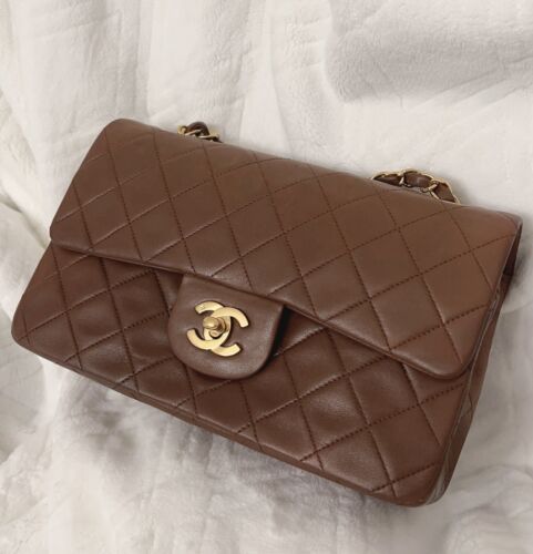 Vintage Chanel Small Classic Flap Lambskin Chocolate Brown  | eBay | eBay US