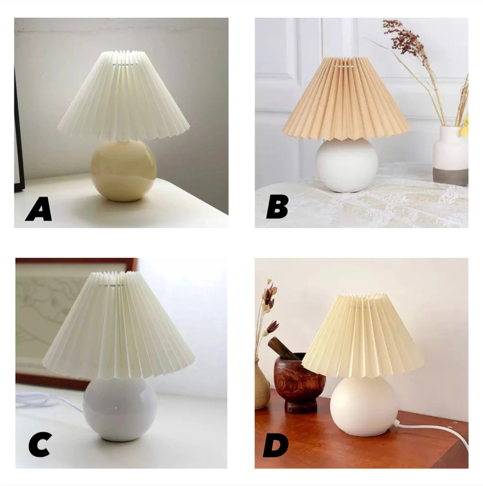 Colorful Pleated Table Lamp - in 16 variations | Etsy (US)