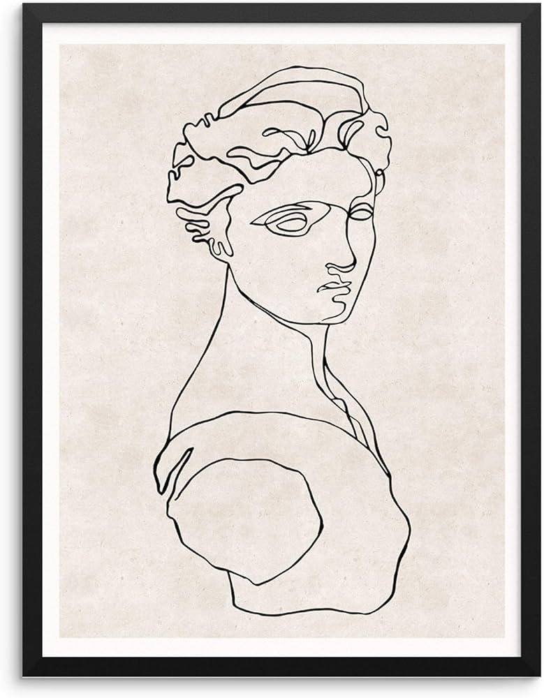 Sincerely, Not Minimalist One Line Drawing Art Print Woman's Body Shape Greek Goddess Sculpture P... | Amazon (US)