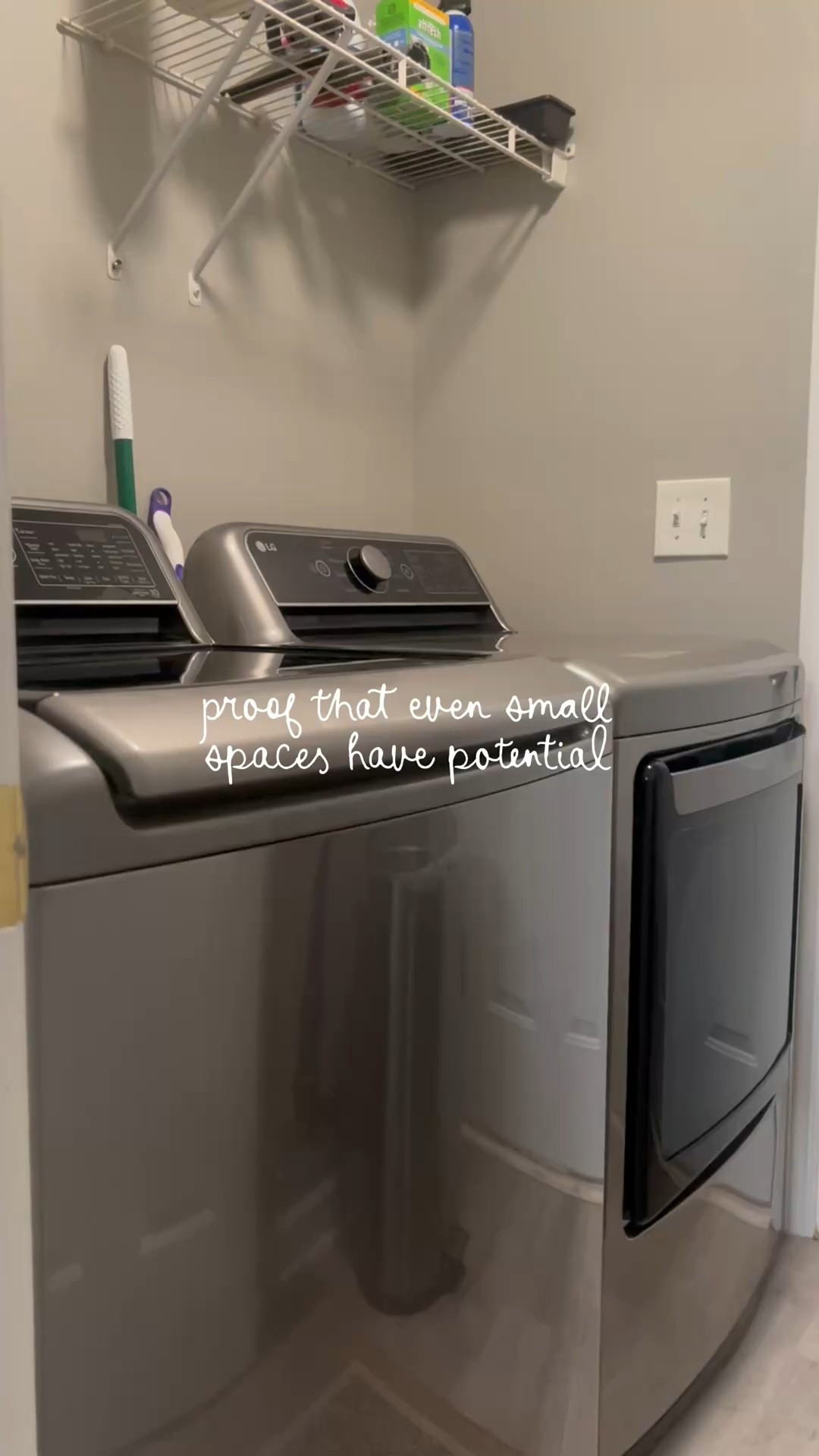 Obsessed with this space now 😭 this woven wallpaper completely transformed this space! 

Laundry room renovation European cottage home decor 

#LTKHome