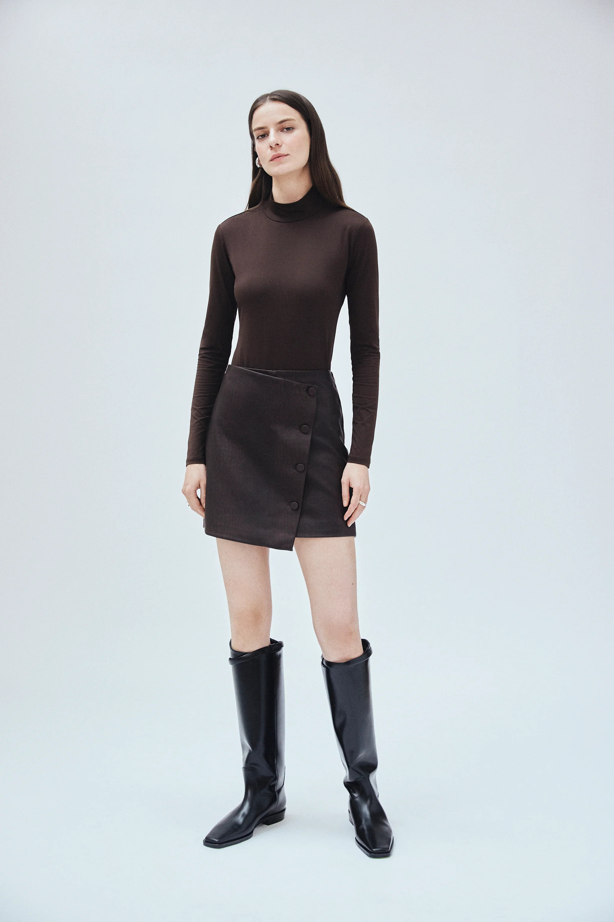 Vegan Croc Leather Wrap Skirt | MAYSON the label