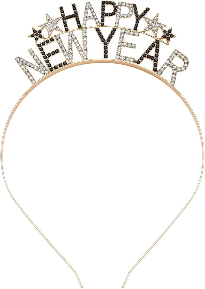 YAHPERN Happy New Year Headbands for Women Rhinestone New Year’s Eve Hairbands New Year Party S... | Amazon (US)