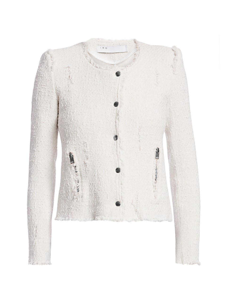 IRO Women's Agnette Tweed Jacket - White - Size 10 | Saks Fifth Avenue
