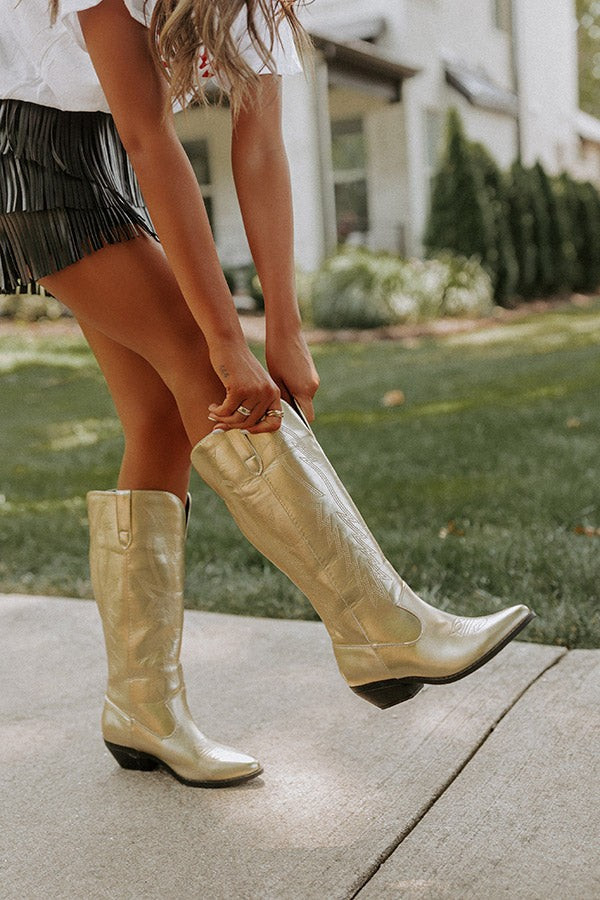 The Lockwood Metallic Cowboy Boot in Gold | Impressions Online Boutique