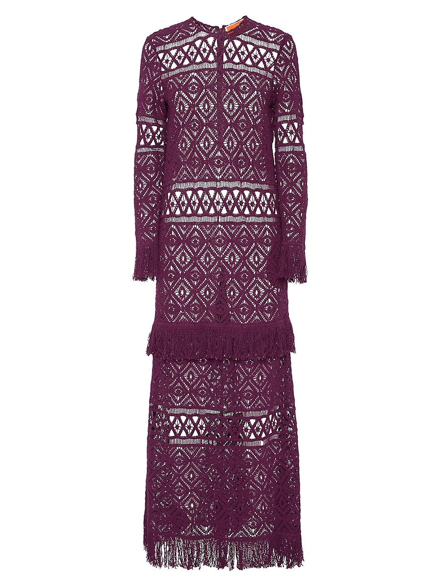 Women's Lacey Swing Dress - Plaza Macrame Purple - Size Large | Saks Fifth Avenue