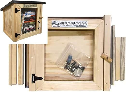 LITTLE FREE LIBRARY® Unfinished Kit with Official Charter Sign and World Map Access Included, Am... | Amazon (US)