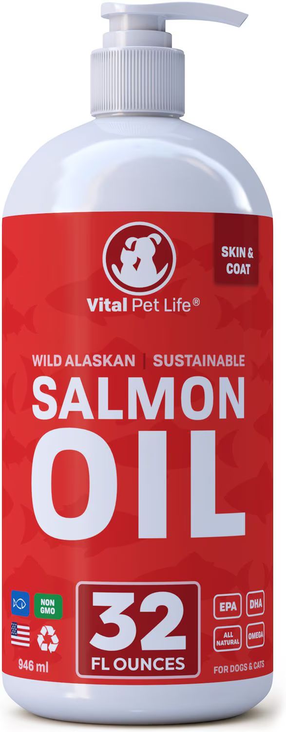 VITAL PET LIFE Wild Alaskan Salmon Oil Skin & Coat Health Liquid Cat & Dog Supplement, 32-oz bott... | Chewy.com