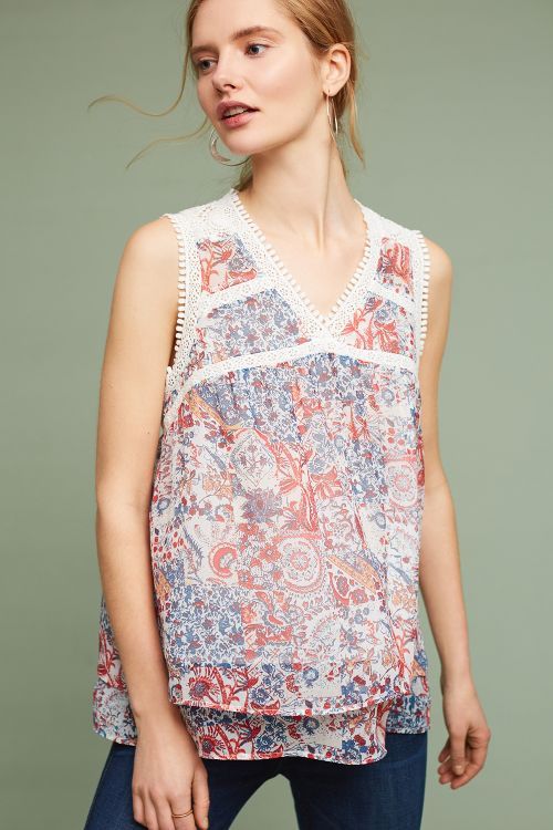 Santana Lace-Trimmed Top | Anthropologie (US)