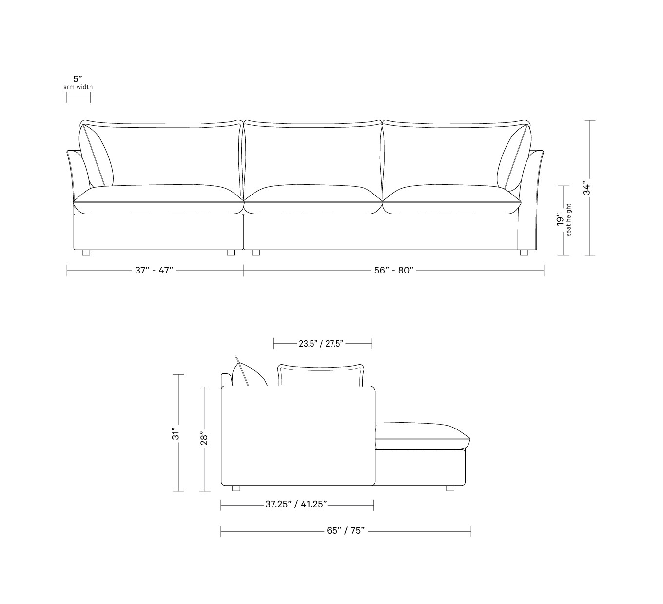 Skylar  Chaise Sectional | Interior Define