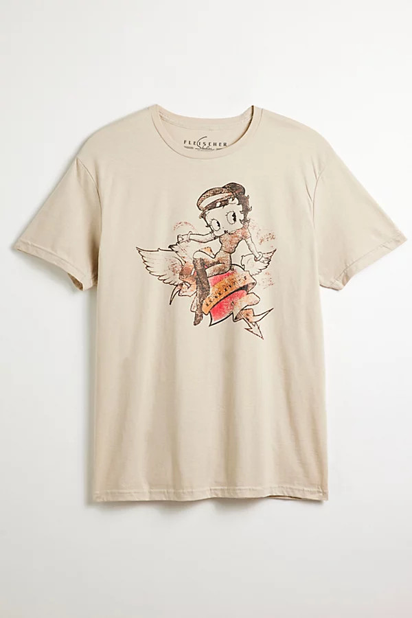 Betty Boop Tattoo Graphic Tee in Tan, Men's at Urban Outfitters | Urban Outfitters (US and RoW)